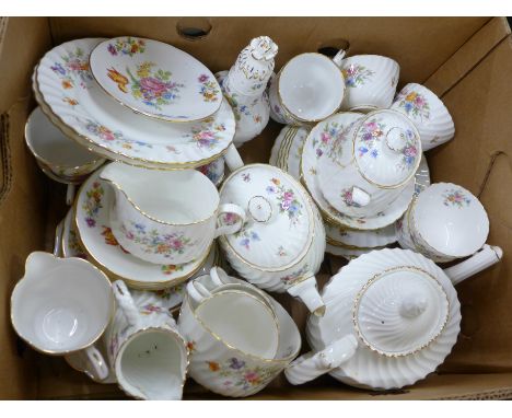 Royal Stafford and Minton Marlow tea wares, Hammersley sugar shaker and Aynsley jug, Minton sugar basin and one saucer repair