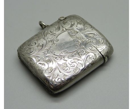 A Victorian silver vesta case, Birmingham 1897 