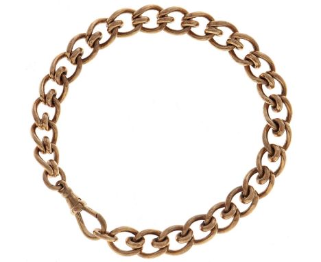 A 9ct gold bracelet,&nbsp; 21cm, 28.8g  Light wear