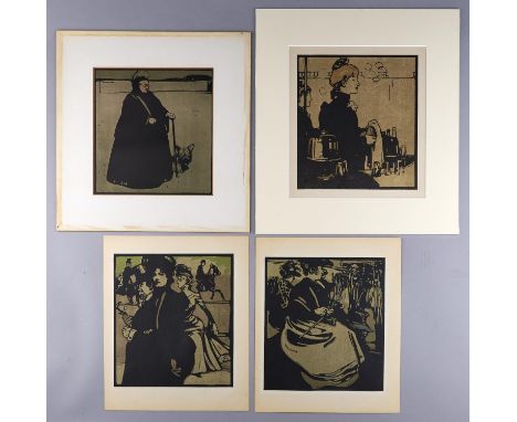 Sir William Nicholson, RP (1872-1949) - Any Corner; Rotten Row; Barmaid, Any Bar, three, colour printed lithographs from Lond