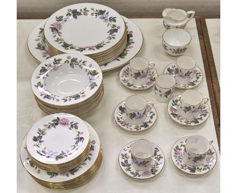 A Royal Worcester bone china June Garland pattern&nbsp; dinner service, printed mark  Good condition