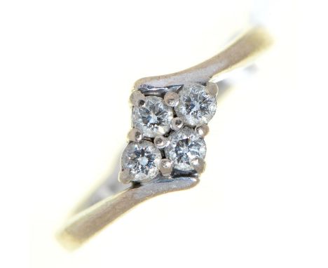 A diamond cluster ring, in 18ct white gold, 4.5g, size Q  Good condition