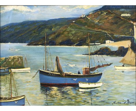 Hector Arthur Mace (1902-1980) - A Cornish Harbour, signed, oil on board, 41 x 55cm  Varnish requires a light clean