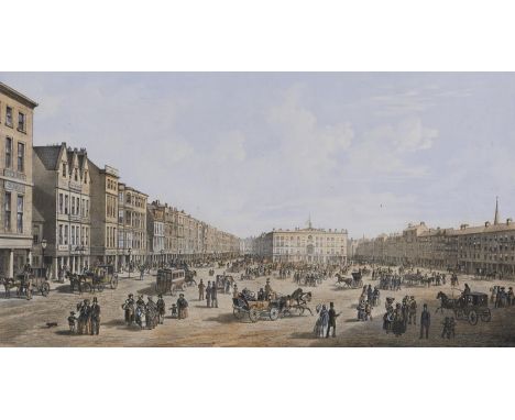A lithograph of Market Place, Nottingham, after the print of 1859, 38.5 x 57.5cm  Good condition