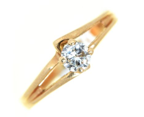 A diamond solitaire ring, in gold, 2.3g, size N  Good condition