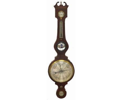 A mahogany and line inlaid barometer, C Cremonine Wolverhampton, 109cm h Good restored condition, not noticeable re-polished,