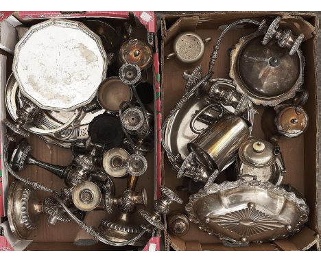 Miscellaneous plated ware, late 19th c and later,&nbsp; to include candelabra and candlesticks  