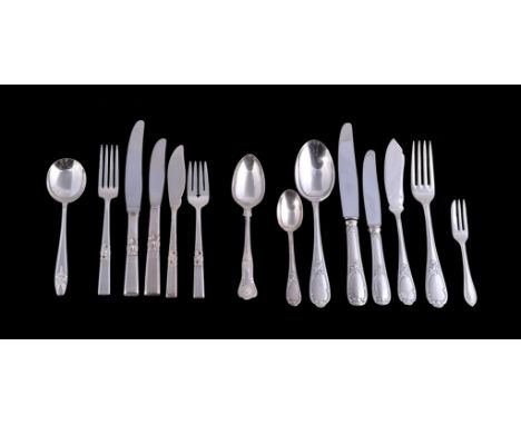 A set of ten silver King's pattern dessert spoons by William Yates Ltd, Sheffield 1978; and various electro-plated flatware i