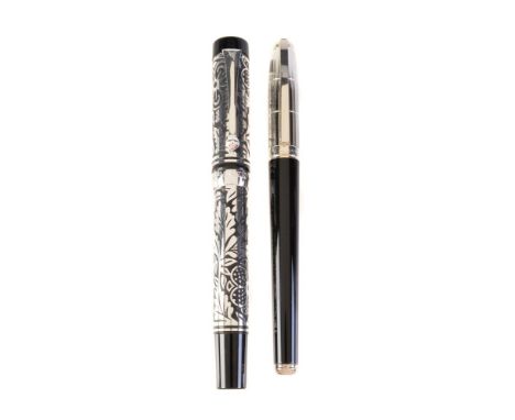 S. T. Dupont, Fidelio, Ref. 452199, a sealed roller ball pen, with a black barrel and white metal cap, with a S. T. Dupont bo