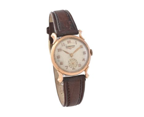 Longines, Lady's gold coloured wrist watch   Movement: Cal. 8.66ABC, manual wind, 17 jewels   Case: Gold coloured case, snap 