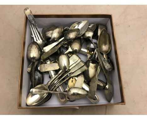 A quantity of Georgian and later HM silver flatware