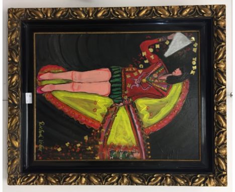 Am oil on panel depicting a portrait study of a lady, signed Richard Lindner, 58 x 46 cm 