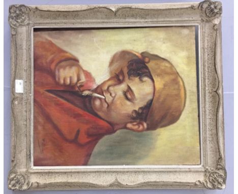 A portrait study of a boy, signed lower right, 50 x 42 cm