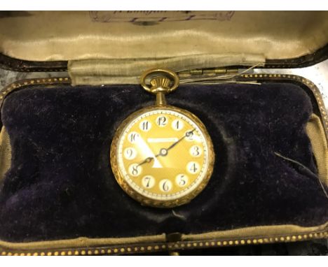 A gold and enamel ladies watch by Paul Ditisheim