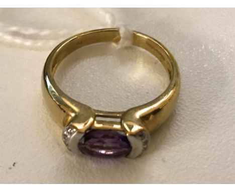 A 9ct amethyst set dress ring