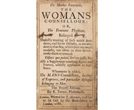 [Massaria (Alessandro)] De Morbis Foemineis, The Womans Counsellour: or, The Feminine Physitian, translated by Robert Turner,