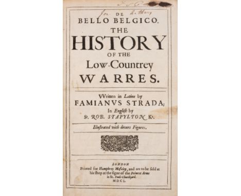 Strada (Famiano) De Bello Belgico. The History of the Low-Countrey Warres, first English edition, translated by Sir Robert St