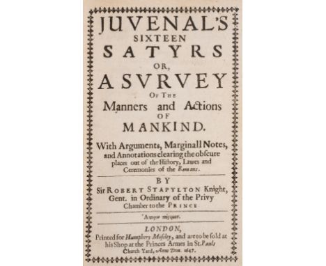 Juvenal Sixteen Satyrs or, A Survey of the Manners and Actions of Mankind, first complete English translation, translated by 