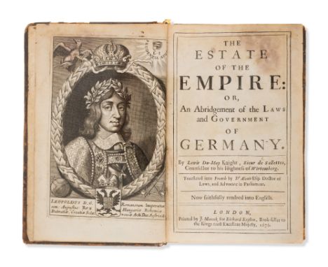 Du May (Lewis) The Estate of the Empire: or, An Abridgement of the Laws and Government of Germany, engraved portrait frontisp
