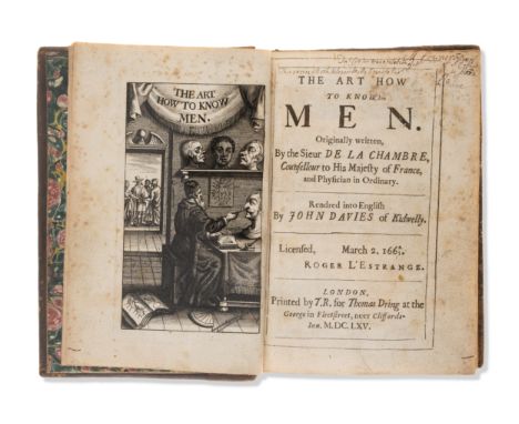 Cureau de la Chambre (Marin) The Art How to Know Men, first English edition, translated by John Davies, engraved frontispiece