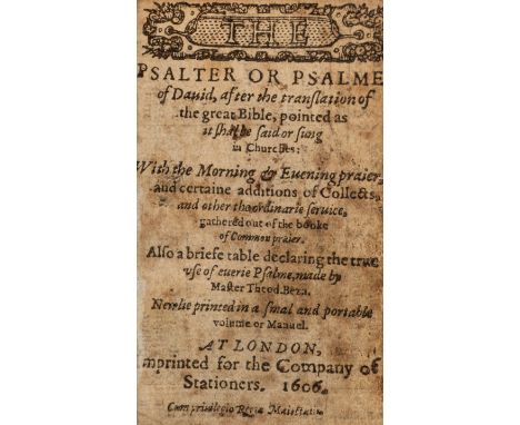 Miniature Book.- Psalter (The) or Psalmes of David, After the Translation of the Great Bible, first word of title engraved, l