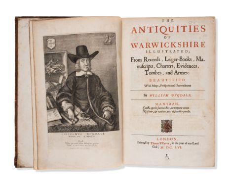 Dugdale (Sir William) The Antiquities of Warwickshire, first edition, engraved portrait frontispiece by Wenceslaus Hollar, ti