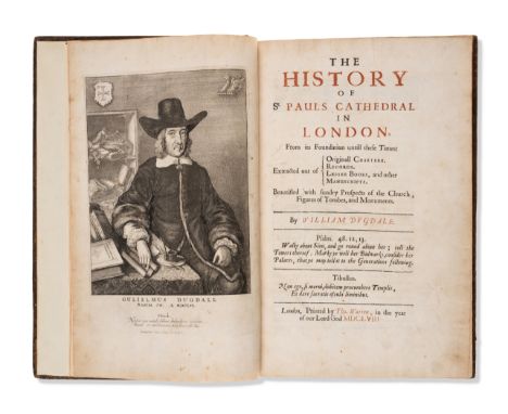 London.- Dugdale (Sir William) The History of St. Pauls Cathedral in London, first edition, title in red and black, engraved 