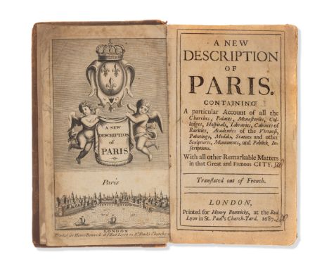 Brice (Germain) A New Description of Paris, first English edition, tranlsated by James Wright, additional engraved title, lac