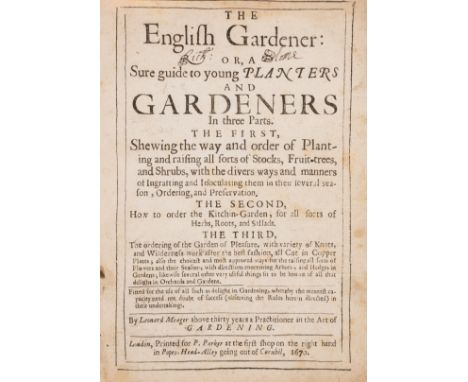 Meager (Leonard) The English Gardener: or a Sure guide to young Planters and Gardeners, first edition, 24 engraved plates, wo