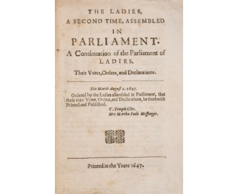 [Neville (Henry)] The Ladies, a Second Time, Assembled in  Parliament. A Continuation of the Parliament of Ladies, first edit