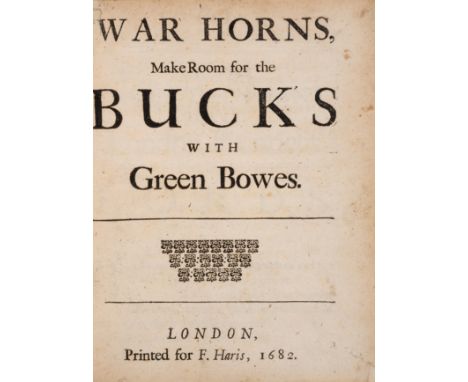 Verse satire.- War Horns, Make Room for the Bucks with Green Bowes, first edition, some soiling and light marginal browning, 