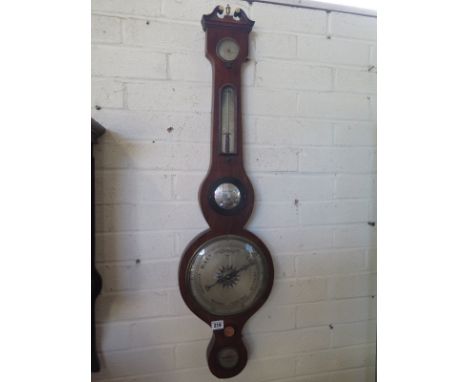 A 19th century rosewood barometer - Height 95cm 