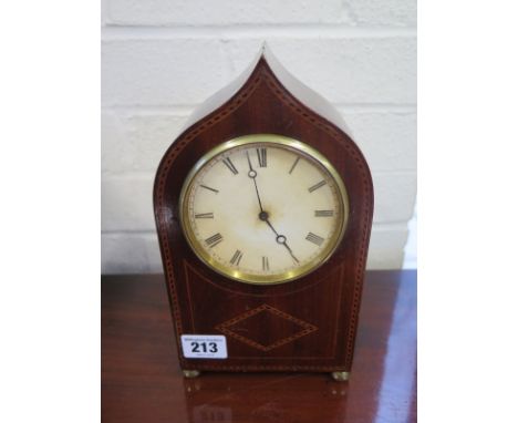 An Edwardian 8 day inlaid mantle clock 