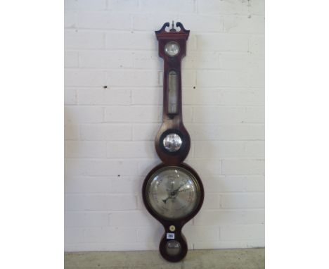 A 19th century mahogany wheel barometer by Carter of Ashwell - Height 98cm 