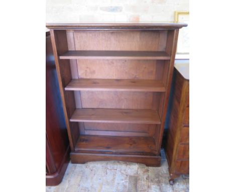 A circa 1900's oak open bookcase with adjustable shelves - 100cm x 33cm x 139cm high 