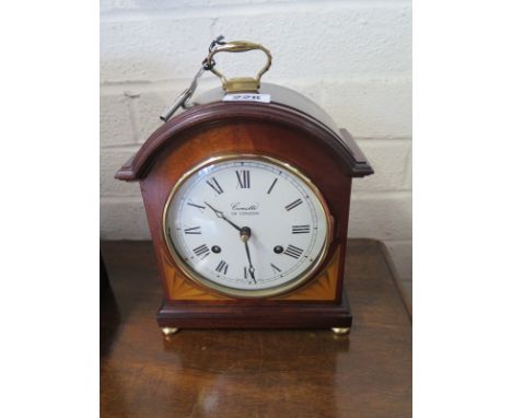 A Comitti of London mantle clock - working and chiming - with key - Height 25cm 
