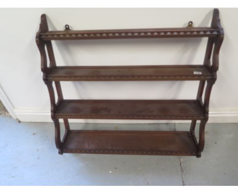 A mahogany wall shelf - 83cm x 75cm 