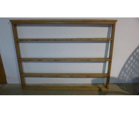 A stripped and waxed pine dresser top or shelf - Width 166cm x Height 127cm 
