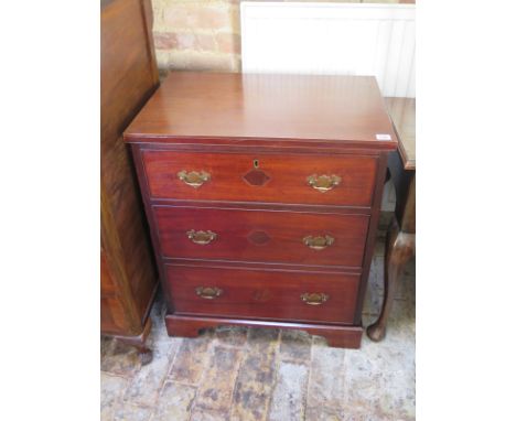 A circa 1900's mahogany three drawer chest - 64cm x 33.5cm x 76cm high 