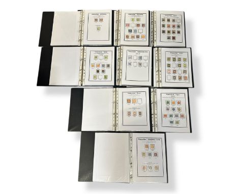 German States, collection of German States in nine "home printed" German States Stamp Albums, including Bayern, Baden, Bergen
