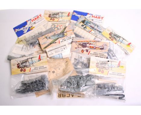 Airfix 1-72nd Scale Plastic Aircraft Kits, Gladiator Mk.1, Me Bf 109G-6, R.E.8, Hawker Demon, 4 x Bristol Bulldog, 2 x Hawker