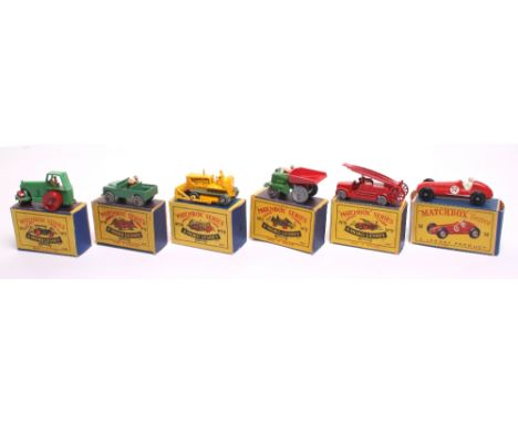 Six Matchbox Moko Lesney Models, 1b Road Roller in near mint condition, ,with a excellent B1 box complete with all end flaps,