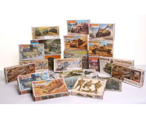 Quantity of Model Kits, including Airfix 2 x 00Scale Scammel Tank Transporters, 2 x 00Scale 88mm Flak Guns, 1 x 00Scale 25pdr