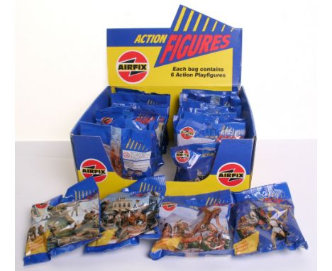 Scarce Airfix Action Figures Trade Box,24 mixed bags, 6 x British Paras, 6 x  Cowboys, 6 x Indians and 6 x Space Warriors,eac