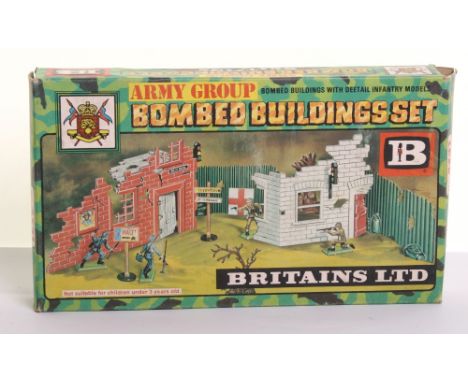 Scarce Britains 4731 Army Group Bombed Buildings Set, with detail Infantry models, in mint boxed condition