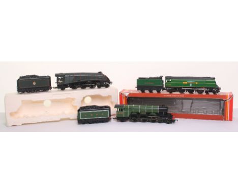 Three Hornby Railways OO Gauge Locomotives, R.866 Southern 4-6-2 Locomotive ‘Fighter Pilot’ 21C155 (one front light missing) 