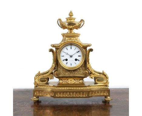 Achille Brocot (1817-1878) French mantel clockin ormolu case, encasing a white enamel dial with black enamel Roman numerals, 