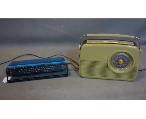 A vintage 1970's Bang &amp; Olufsen radio, H.17 W.36cm, together with a Bush radio, 24 x 34cm 