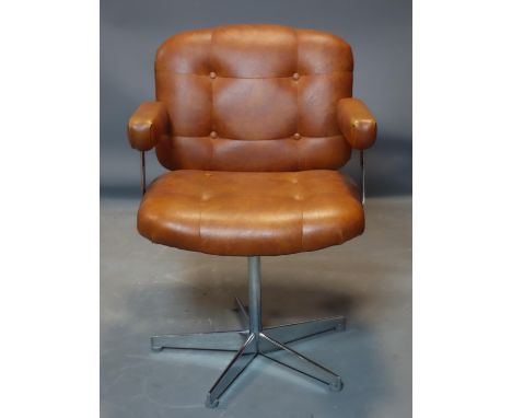A vintage Reine chair with vinyl upholstery, H.78 W.56cm 