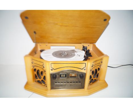 Record/radio &amp; Dvd player in the form of a vintage stereo 